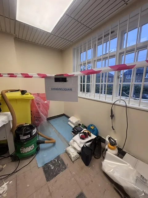 Asbestos floor tile and bitumen removal in Lower Edmonton